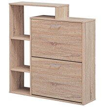 Schuhschrank in Grau aus MDF Holz - 85x24x93cm (LxBxH)