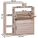 Schuhschrank in Grau aus MDF Holz - 85x24x93cm (LxBxH)