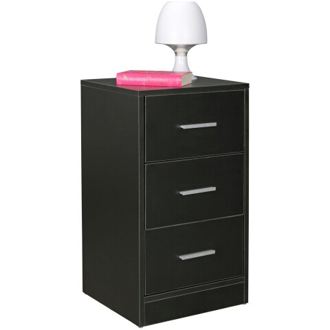 Nachtkonsole in Schwarz - 38x35x68 (LxBxH)