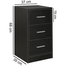 Nachtkonsole in Schwarz - 38x35x68 (LxBxH)