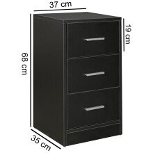 Nachtkonsole in Schwarz - 38x35x68 (LxBxH)
