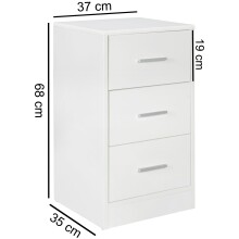 Nachtkonsole in Weiß - 38x35x68 (LxBxH)