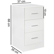 Nachtkonsole in Weiß - 38x35x68 (LxBxH)