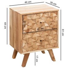 Nachtkonsole in Braun - 44x35x61 (LxBxH)