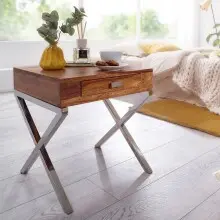 Nachttisch in Braun aus Nachttisch: Massivholz Sheesham -...