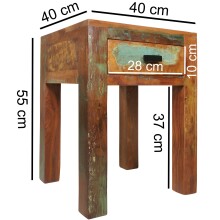 Nachttisch in Braun - 40x40x55cm (LxBxH)