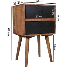 Nachtkonsole in Braun - 35x40x67 (LxBxH)