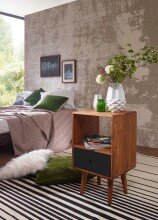 Nachtkonsole in Schwarz - 40x35x70 (LxBxH)