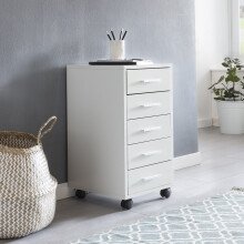 Rollcontainer in Weiß - 33x38x63cm (LxBxH)