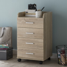 Rollcontainer in Braun - 40x33x71 (LxBxH)