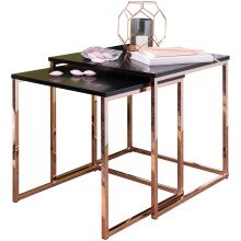 Satztisch (2 teilig) in Schwarz - 40x40x42 (LxBxH)