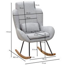 Schaukelsessel in Grau - 75x88x110 (LxBxH)