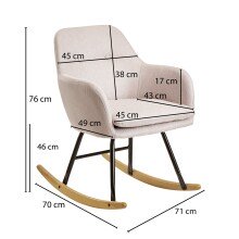 Schaukelsessel in Rosa - 70x71x76 (LxBxH)