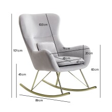 Schaukelsessel in Grau - 89x74x101 (LxBxH)