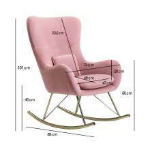 Schaukelsessel in Rosa - 89x74x101 (LxBxH)
