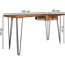 Schreibtisch in Braun - 60x130x76 (LxBxH)