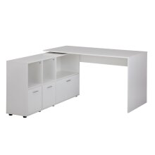 Schreibtisch in Weiß - 136x156x75cm (LxBxH)