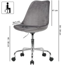 Schreibtischstuhl in Grau - 65x65x94 (LxBxH)