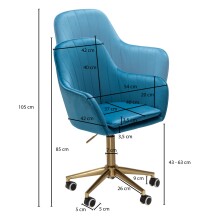 Schreibtischstuhl in Blau - 54x52x105 (LxBxH)
