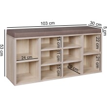 Schuhbank in Grau - 104x30x53 (LxBxH)