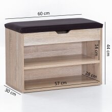 Schuhbank in Grau - 60x30x40cm (LxBxH)