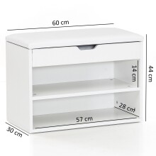 Schuhbank in Weiß - 60x30x40cm (LxBxH)