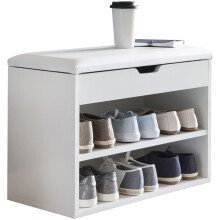 Schuhbank in Weiß - 60x30x40cm (LxBxH)