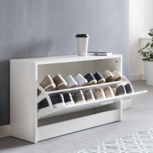 Schuhbank in Weiß - 80x24x47cm (LxBxH)
