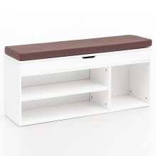 Schuhbank in Weiß - 104x32x51cm (LxBxH)