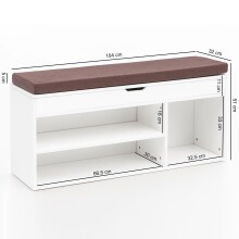 Schuhbank in Weiß - 104x32x51cm (LxBxH)