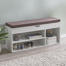 Schuhbank in Weiß - 104x32x51cm (LxBxH)