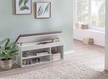 Schuhbank in Weiß - 104x32x51cm (LxBxH)