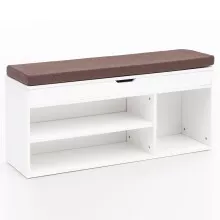 Schuhbank in Weiß - 104x32x51cm (LxBxH)