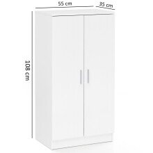 Schuhschrank in Weiß - 55x35x108cm (LxBxH)