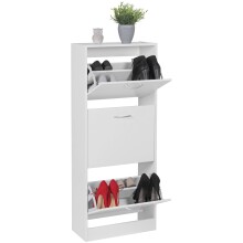 Schuhschrank in Weiß - 50x24x125cm (LxBxH)