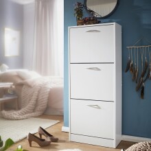 Schuhschrank in Weiß - 50x24x125cm (LxBxH)