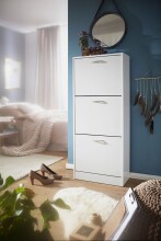 Schuhschrank in Weiß - 50x24x125cm (LxBxH)