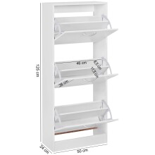 Schuhschrank in Weiß - 50x24x125cm (LxBxH)