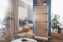 Schuhschrank in Weiß - 60x24x150cm (LxBxH)