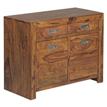 Sideboard in Braun aus Sheesham Massivholz - 90x40x70cm...