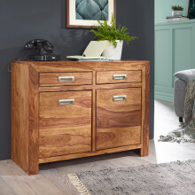 Sideboard in Braun aus Sheesham Massivholz - 90x40x70cm (LxBxH)