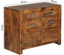 Sideboard in Braun aus Sheesham Massivholz - 90x40x70cm (LxBxH)