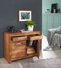 Sideboard in Braun aus Sheesham Massivholz - 90x40x70cm (LxBxH)