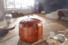 Sitzhocker in Braun - 52x52x40 (LxBxH)