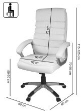 Bürostuhl in Weiß - 60x60x125cm (LxBxH)