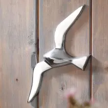 Wanddekoobjekt in Silber aus Aluminium - 30x3x13cm (LxBxH)