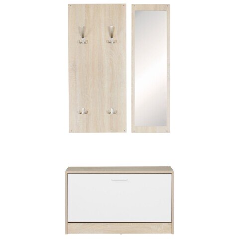Wandgarderobe in Grau - 80x27x180cm (LxBxH)