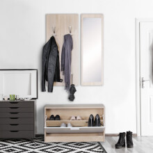 Wandgarderobe in Grau - 80x27x180cm (LxBxH)