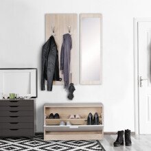 Wandgarderobe in Grau - 80x27x180cm (LxBxH)