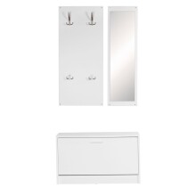 Wandgarderobe in Weiß - 80x27x180cm (LxBxH)